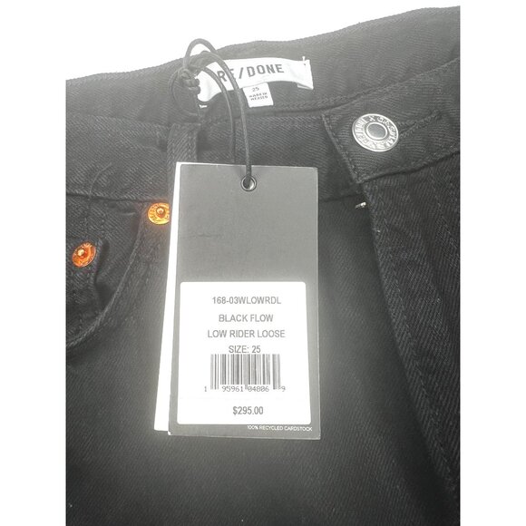 Re/Done Womens Black Flow Low Rider Loose Jeans Size 25 - Picture 8 of 16